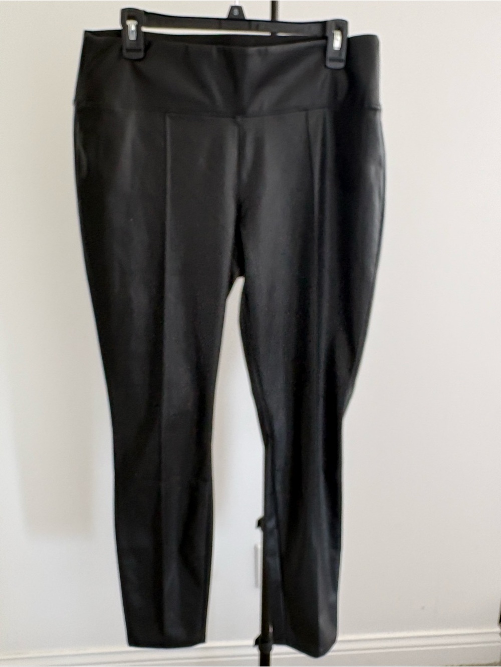 Nine West Black Skinny Ponte Leggings Faux Leather